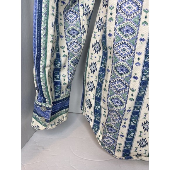 Caravan Mens Western Apparel Shirt Blue Size Large - Picture 7 of 16